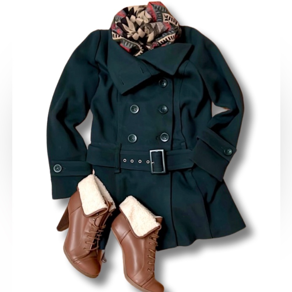 Green Belted Peacoat